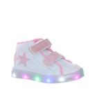 Sapato de Criança Menina Infantil Com Luzinha de Led estrela Glitter Branca