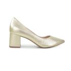 Sapato Fem Bottero Scarpin Couro Dourado 354901-13