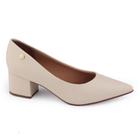 Sapato Fem Vizzano Scarpin Salto Bloco Pelica Creme 1220.315