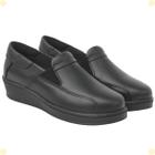 Sapato Feminino Anabela Couro Legítimo Confortável Slip On