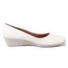 Sapato Feminino Anabela Médio Branco Cinza Piccadilly 143133-226