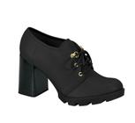 Sapato Feminino Beira Rio Ankle Boot Preto Ajuste Cadarço