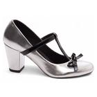 Sapato Feminino Boneca Mary Jane Prata 771C