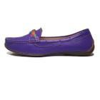 Sapato Feminino Mocassim Em Couro Helena Roxo Confortável