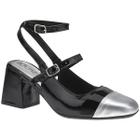 Sapato Feminino Mule Salto Bloco Grosso Bico Quadrado