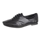 Sapato Feminino Oxford Couro Legitimo Linha Conforto L.a. - 15360 - Preto