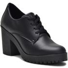 Sapato Feminino Oxford Salto Grosso Bota Tratorada Cano Curto