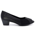 Sapato Feminino Peep Toe Tramado Preto Usaflex AC3216