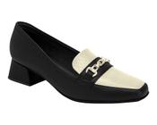 Sapato Feminino Piccadilly Loafer Bico Quadrado Salto Bloco