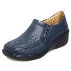 Sapato Feminino Pierrô anatômico couro cor azul