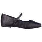 Sapato Feminino Sapatilha Mary Jane Boneca Bico Quadrado Confortável Casual.