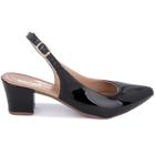 Sapato Feminino Scarpin Fivela Bico Fino Aberto Classico