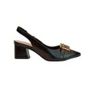 Sapato Feminino Slingback Preto Bebecê Com Fivela T3838-536