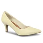 Sapato Feminino Usaflex Nude Scarpin Em Couro Confortável Casual Z7601