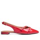 Sapato Feminino Vizzano Slingback com Fivelas Verniz Vermelho