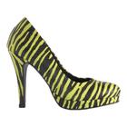 Sapato feminino zebra limão fechado meia pata salto fino lasenna ref:28232l