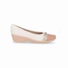 Sapato Ivone Anabela Off White com Amendoa