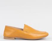 Sapato Loafer Salto 2cm Sola Natural Couro Amarelo CBK