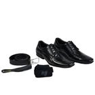 Sapato Masc Rafarillo Couro Preto - Kit 4 em 1 45004-00PK