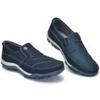 Sapato Masculino Casual de Couro Nobuck SF30 Azul