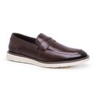 Sapato Masculino Casual Derby Loafer Couro Marrom