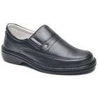 Sapato Masculino Conforto Ortopédico para Diabéticos Em Couro de Carneiro Preto