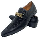 Sapato Masculino Italiano Em Couro Preto Social Croco Verniz Ref: D624