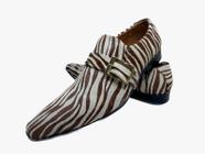 Sapato Masculino Italiano Em Pelo Marrom Zebra Ref: D716