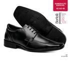 Sapato Masculino Social Cadarço Clássico Conforto Tamanho Grande Cor Preto