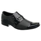 Sapato Masculino Social Homem Moderno Preto Brilhoso-Verniz SLZ REF-1021