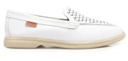 Sapato mocassim Bottero em couro burnish branco, loafer, ref. 360808