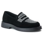 Sapato Mocassim Casual Feminino Aberto Brilho Sola Borracha Reta Bico Redondo Mulher Elegante