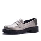 Sapato Mocassim Loafer Tratorado Feminino Sua Cia Prata Velho