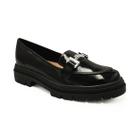 Sapato Moleca Mocassim Slip On Verniz Brilho Preto Tratorado 5775.102