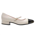 Sapato Moleca Napa Turim 5795.103 - Branco Off/Preto