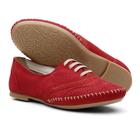 Sapato Oxford Feminino Casual Em Couro Q&A Calçados Vermelho