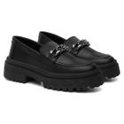 Sapato Oxford Form's Casual Mocassim Feminino Sola Tratorada Preto 025