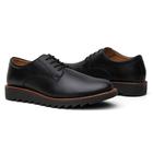 Sapato Oxford Masculino Tratorado Derby Em Couro Brogue