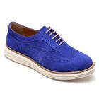 Sapato Oxford Plataforma Feminino Q&A Calçados Azul