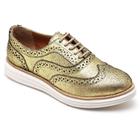 Sapato Oxford Plataforma Feminino Q&A Calçados Dourado