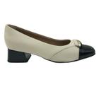 Sapato Piccadilly Joanete Off White com Preto 160078