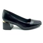 Sapato Piccadilly Maxi Verniz Salto Bloco Preto 748009