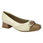 Sapato Piccadilly Scarpin Tati 160085 Off White/Amêndoa