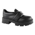 Sapato Quiz 631988-17 Mocassim Oxford Casual Salto Tratorado Feminino