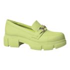 Sapato Quiz 641747-25 Mocassim Oxford Casual Salto Tratorado Feminino