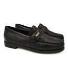 Sapato Samello Monza Mocassim Senno Loafer Preto Couro Floater