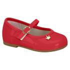 Sapato Sapatilha Infantil Molekinha Festa Coroa Vermelho Verniz