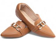 Sapato Sapatilha Mocassim Rasteiro Feminino Bico Fino Caramelo Torricella