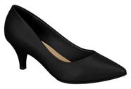 Sapato Scarpin Beira Rio Conforto Salto Fino 4076.1001 ou 1350 (Uniforme) Feminino-Preto Napa