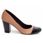 Sapato Scarpin Boneca Bico Redondo Feminino e Salto Alto E,m Bloco